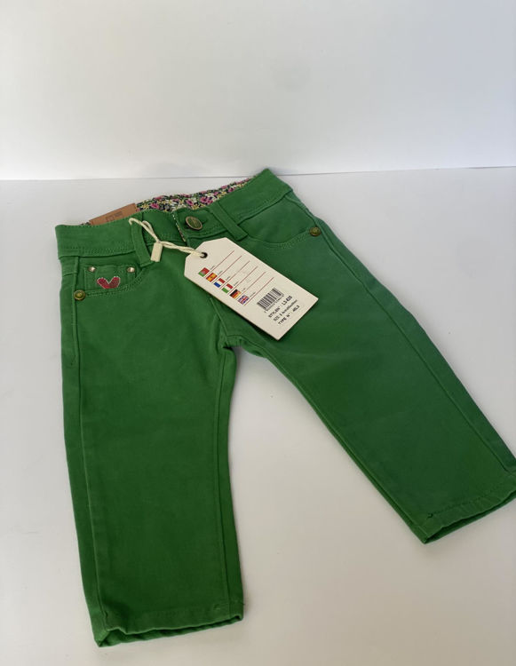 Picture of L3525- GIRLS WINTER COTTON THERMAL JEANS GREEN